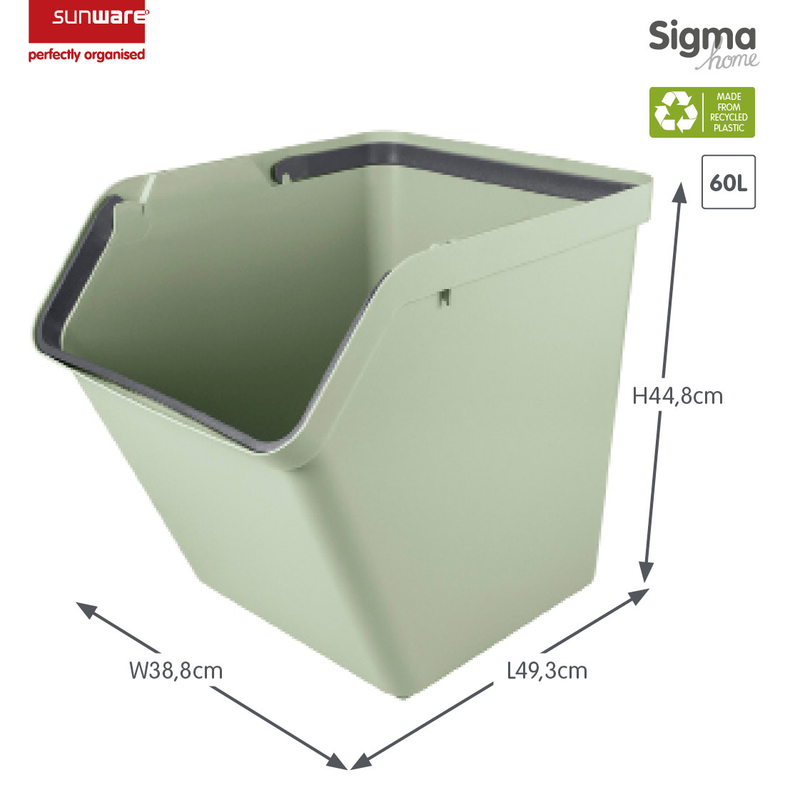 Sigma home sorteer unit 60L groen