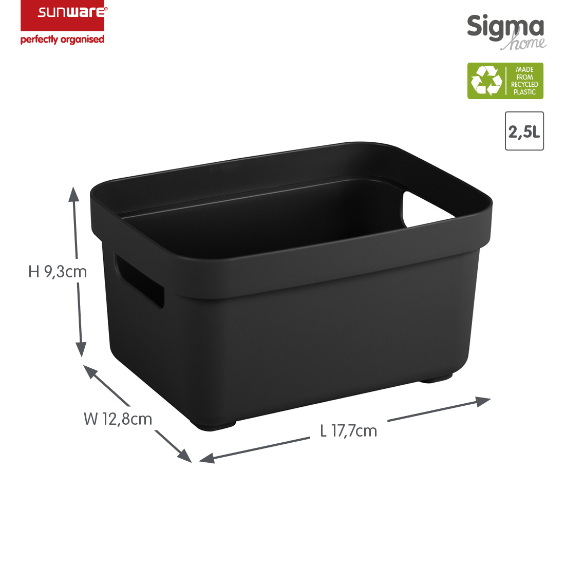 Sigma home opbergbox 2,5L zwart