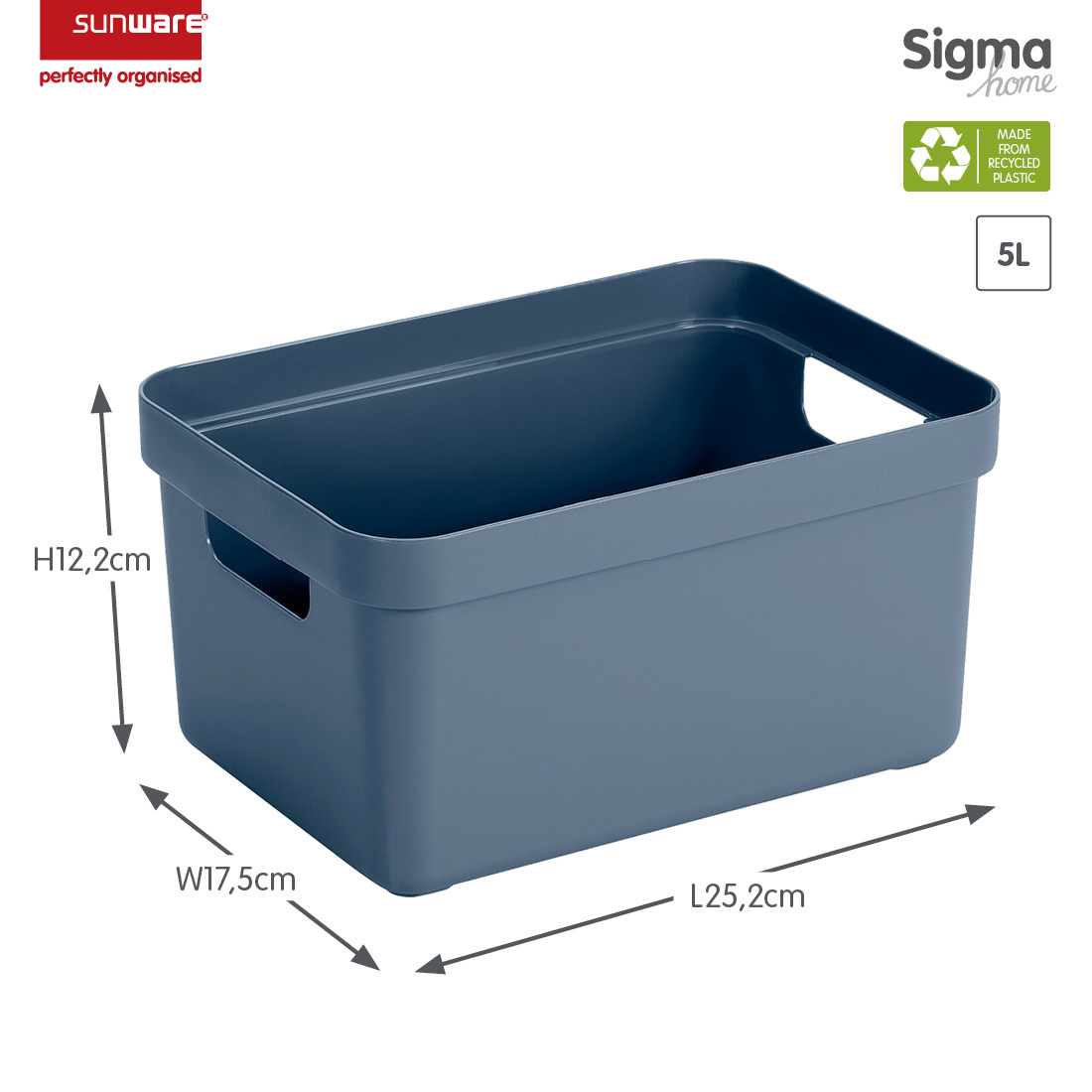 Sigma home boîte de rangement  5L bleu foncé 