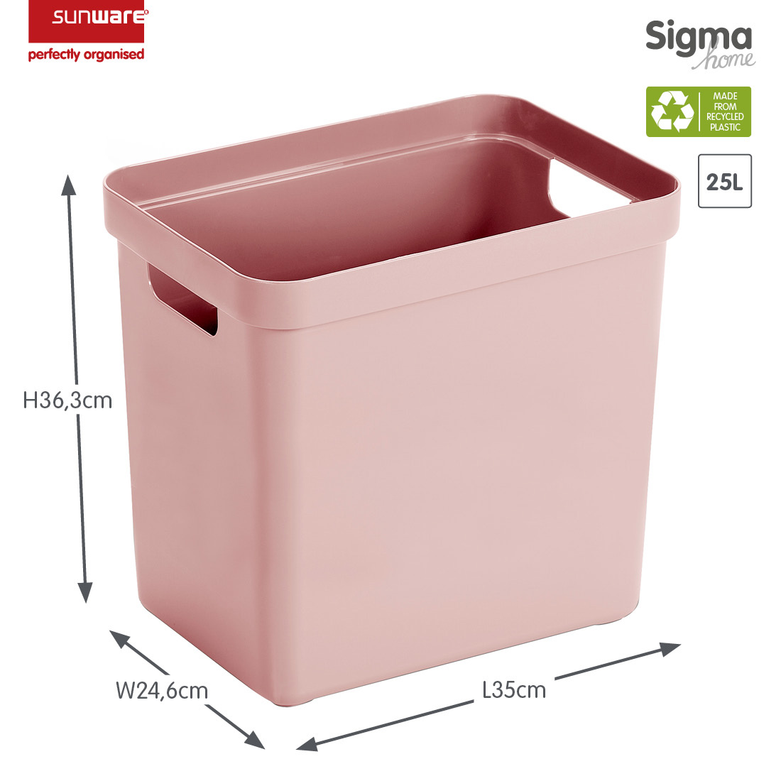 Sigma home boîte de rangement  25L rose