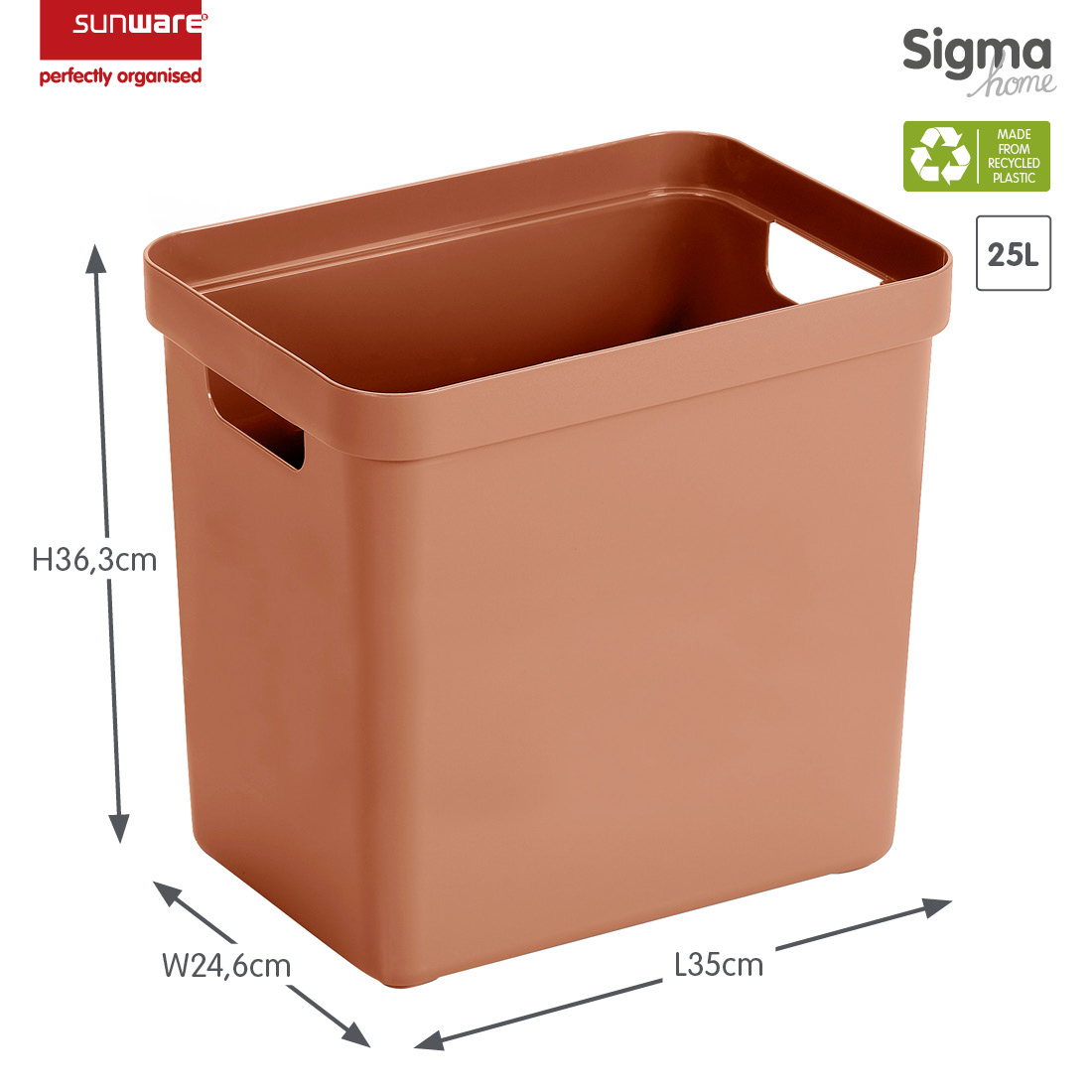 Sigma home storage box 25L terracotta