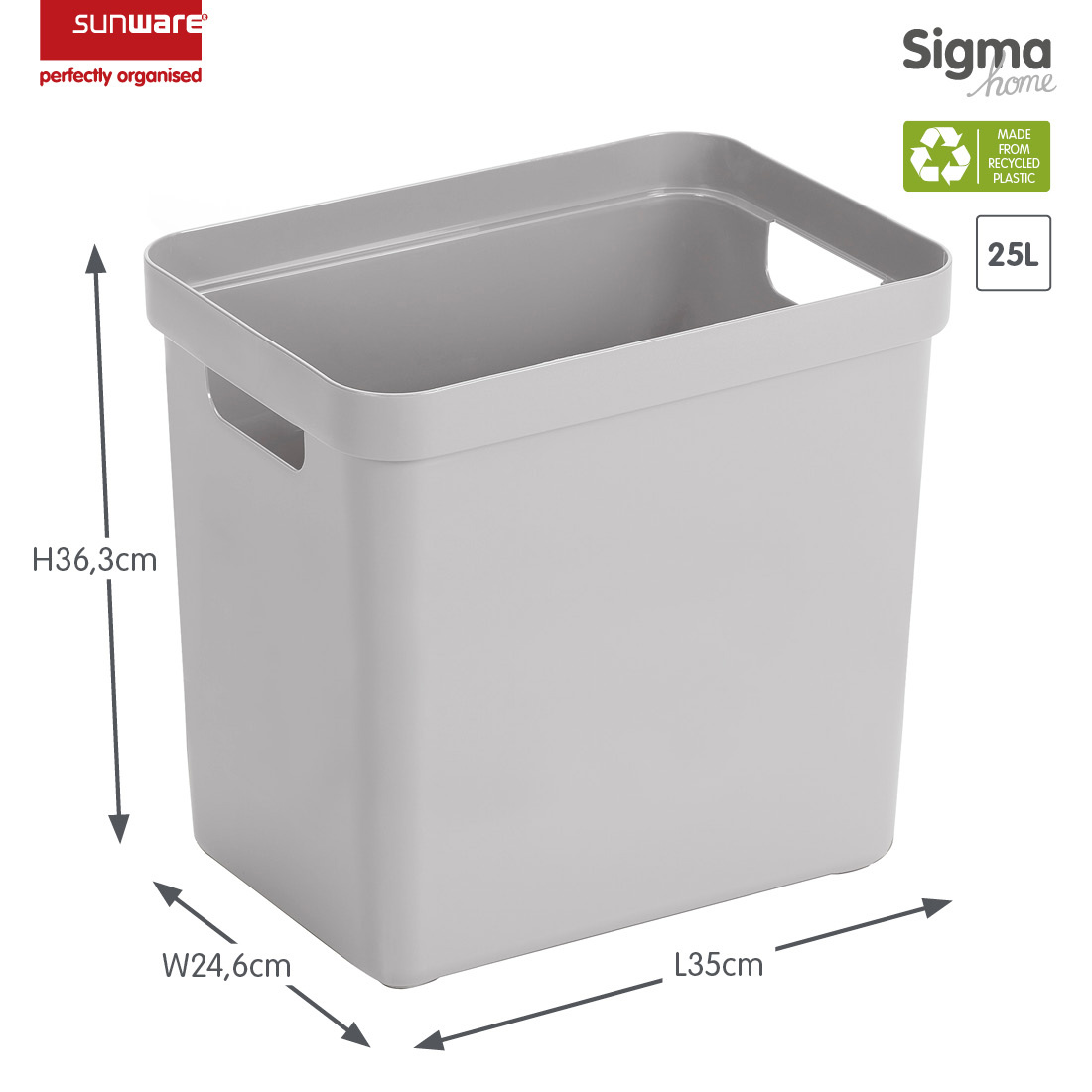Sigma home storage box 25L grey