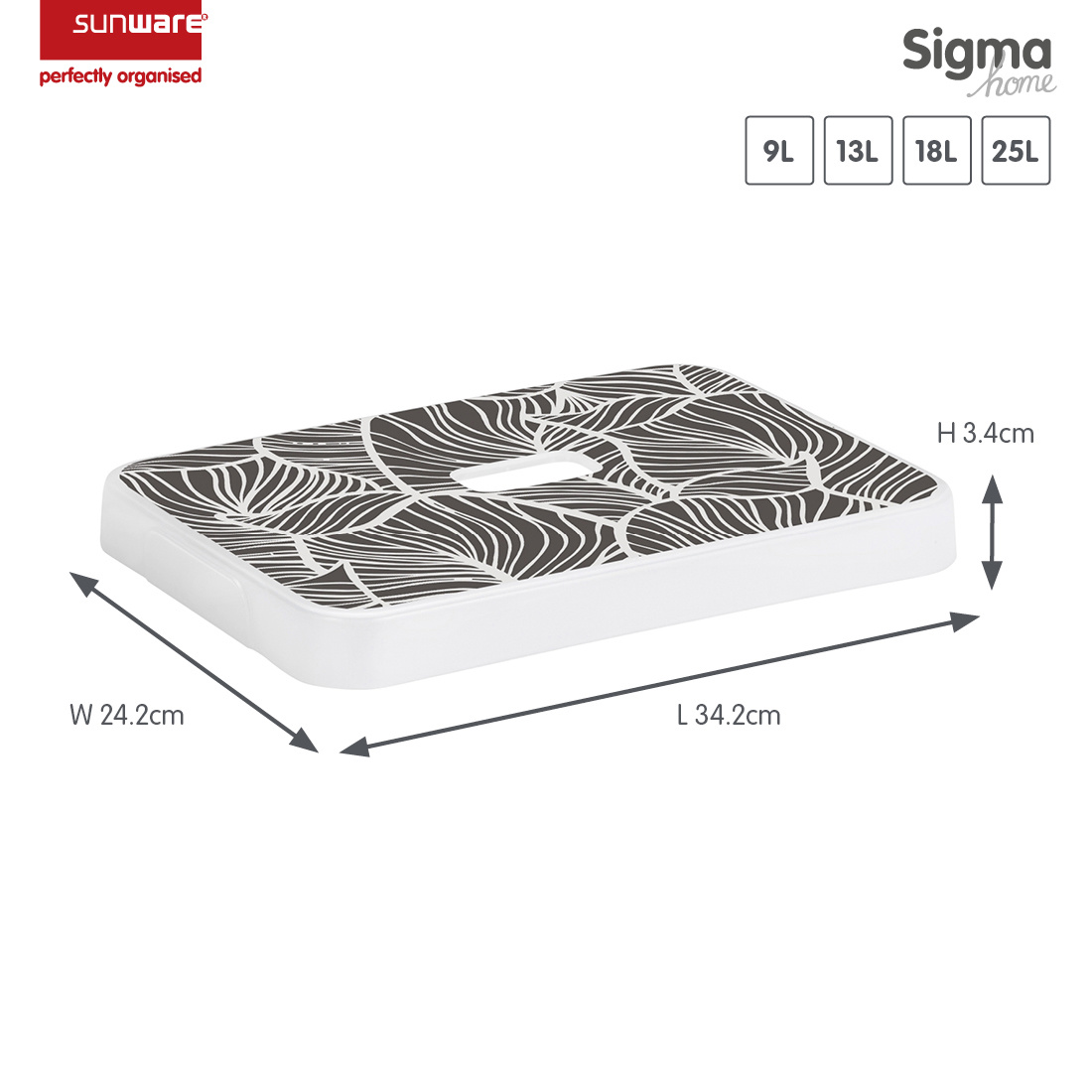 Sigma home couvercle feuilles - boîte de rangement 9L, 13L, 18L et 25L  