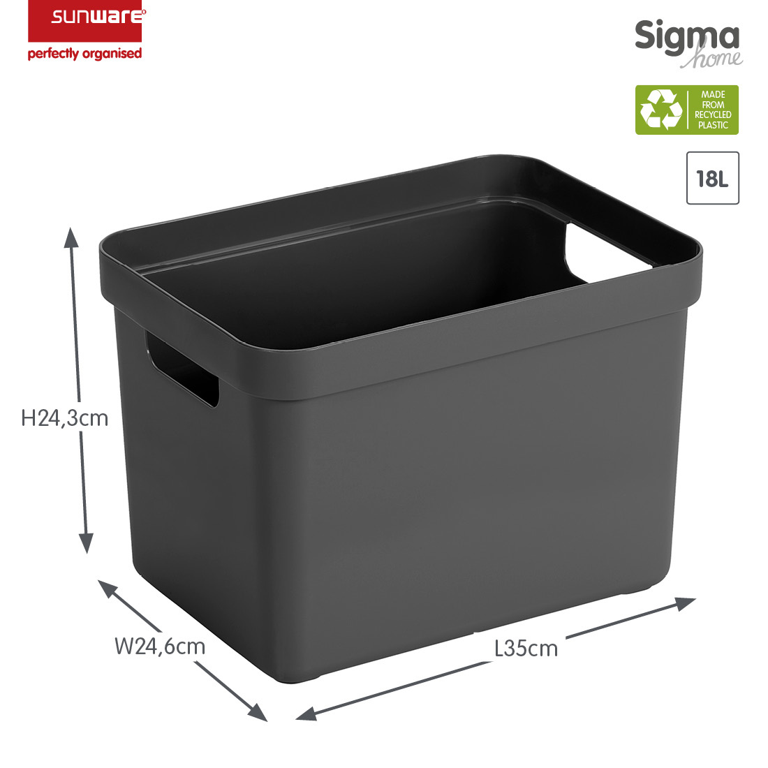 Sigma home Aufbewahrungsbox 18L anthrazit