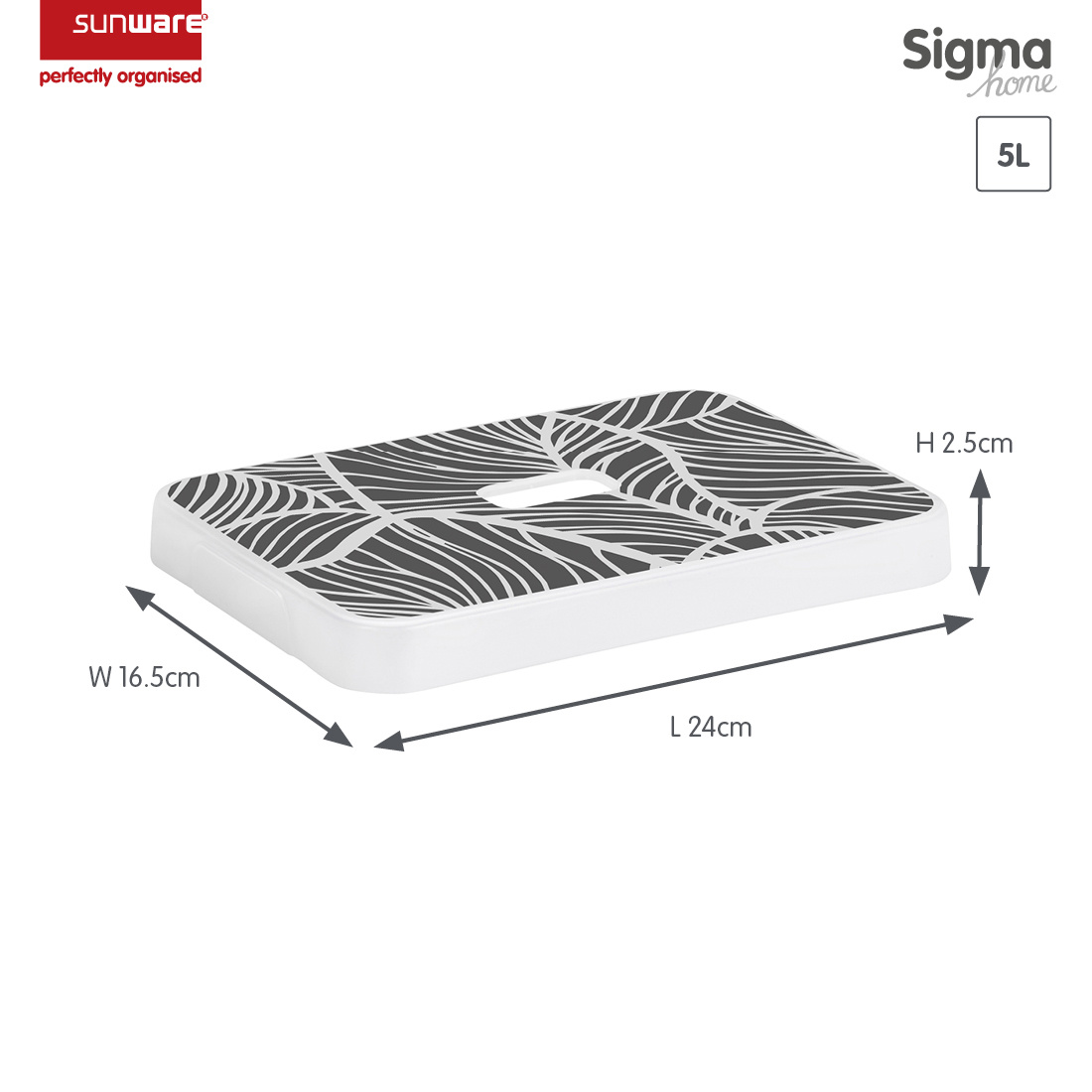 Sigma home couvercle feuilles - boîte de rangement 5L 
