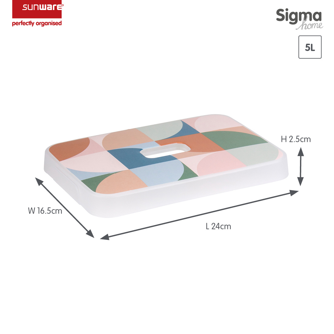 Sigma home couvercle décor terra - boîte de rangement 5L 