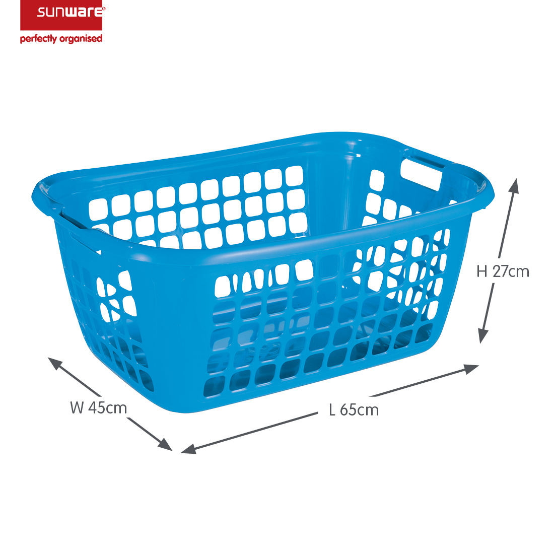 Basic laundry basket 65 cm blue