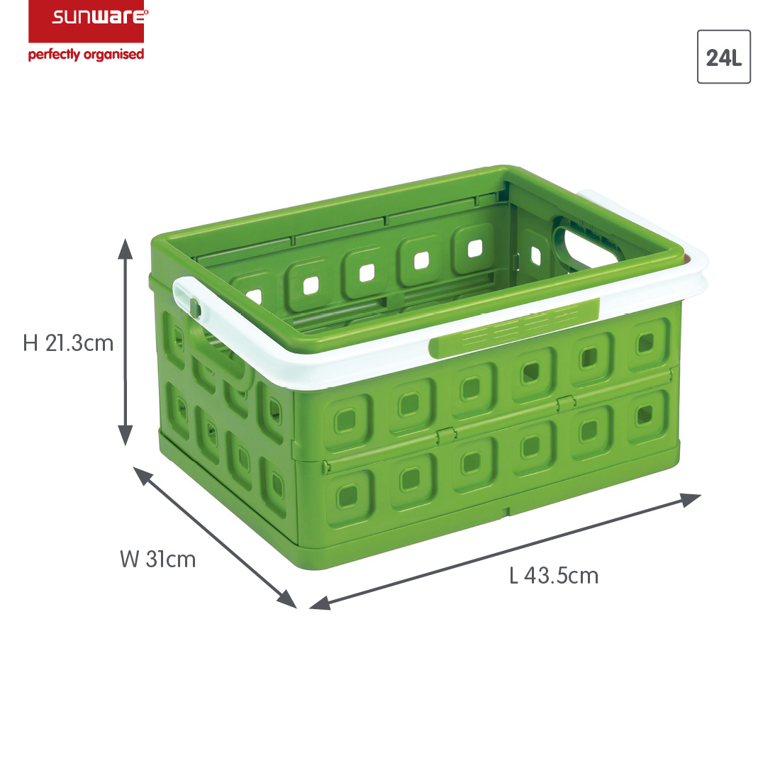 Square Klappbox mit Griff 24L grün