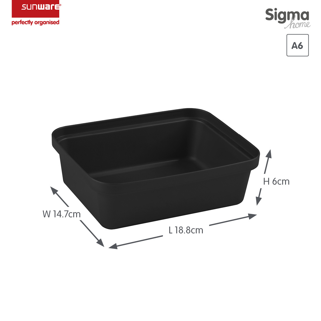  Sigma home Vielzweckkorb A6 schwarz aus recyceltem Material 