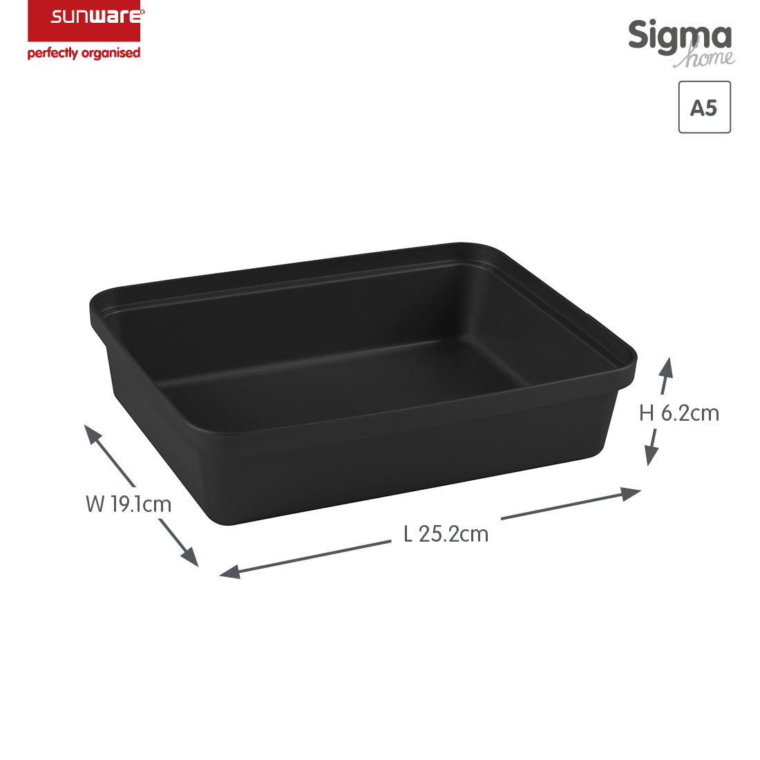  Sigma home vielzweckkorb A5 schwarz aus recyceltem Material 