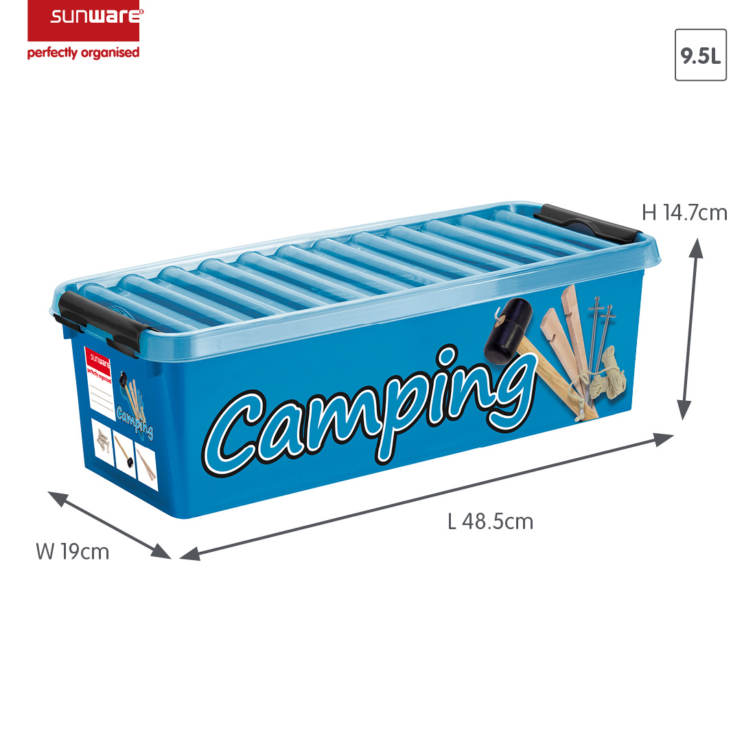Q-line camping box met inzet 9,5L blauw zwart
