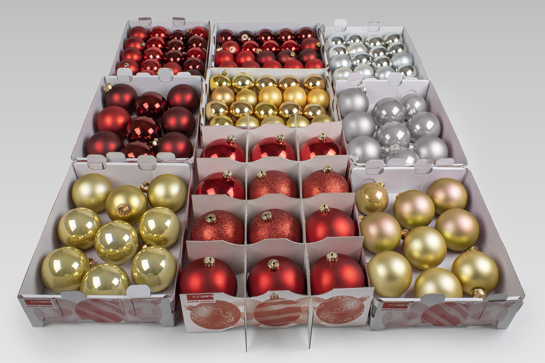 Sunware Q-line boîte de rangement transparente pour décorations de Noël 22  litres (60 boules de Noël) Sunware