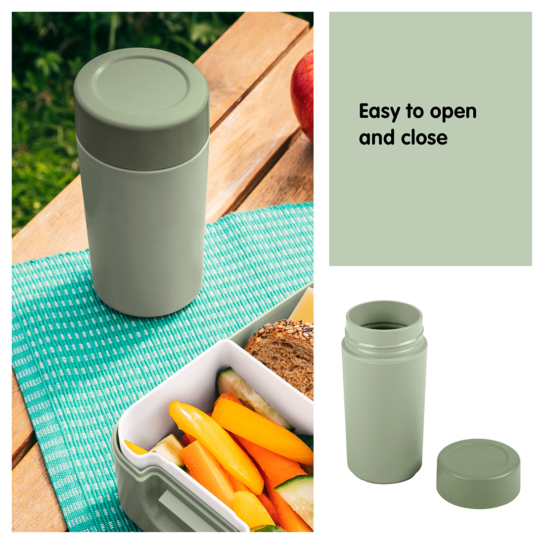 Sigma home Food to go lunch box small + drinking cup - green