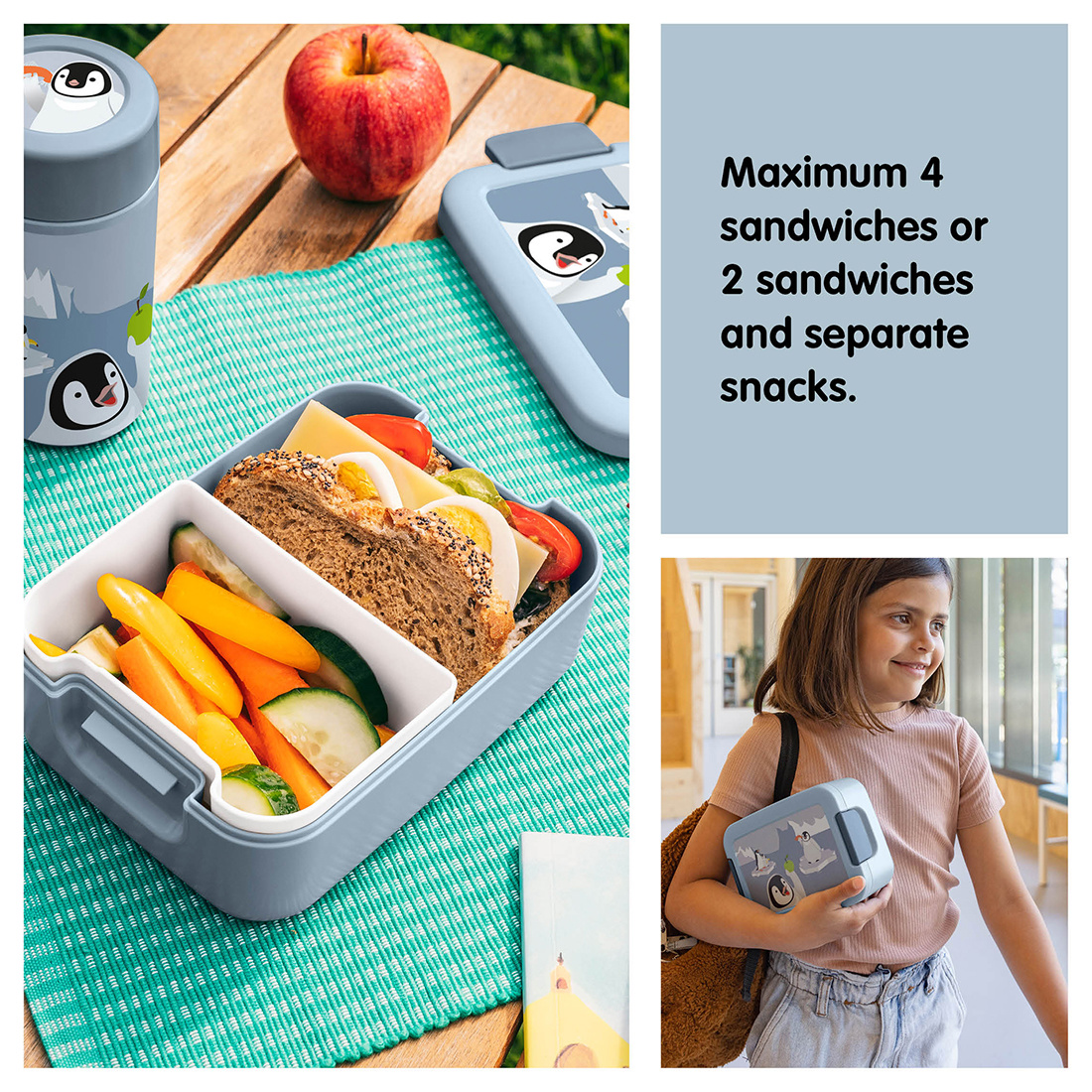 Sigma home Food to go lunchset pinguïn 