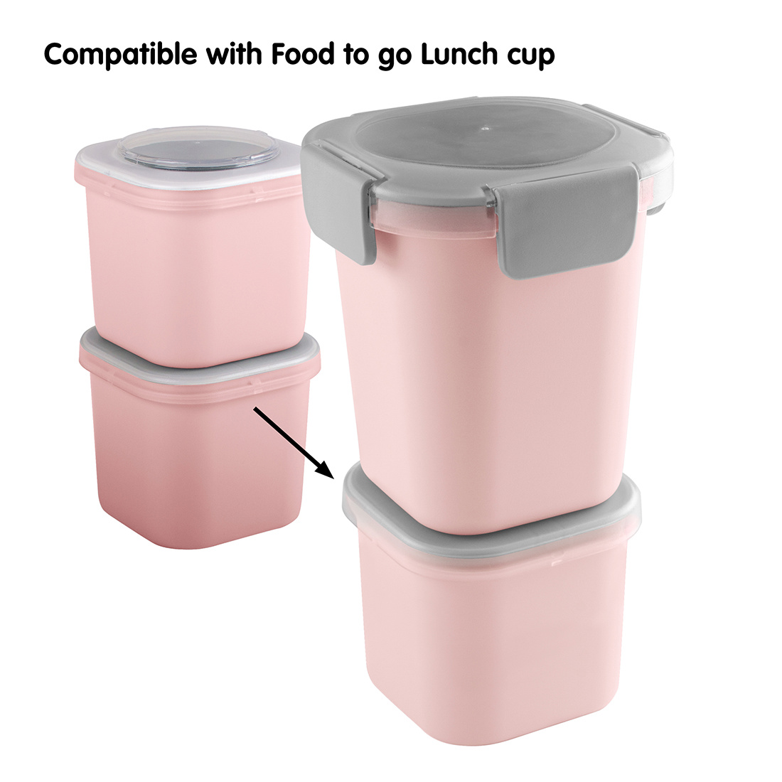 Sigma home Food to go Lunchbox 2er-Set rosa 