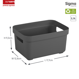 Sigma home opbergbox 2,5L antraciet