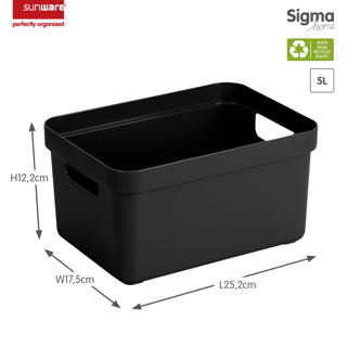 Sigma home opbergbox 5L zwart