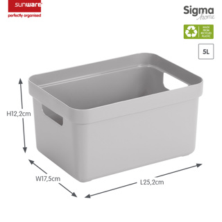 Sigma home boîte de rangement  5L gris