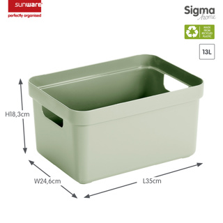 Sigma home storage box 13L green