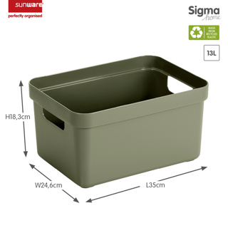 Sigma home boîte de rangement  13L vert foncé