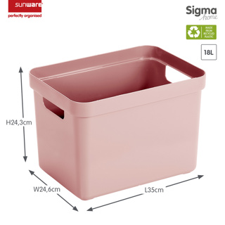 Sigma home boîte de rangement  18L rose