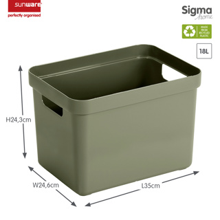 Sigma home boîte de rangement  18L vert foncé