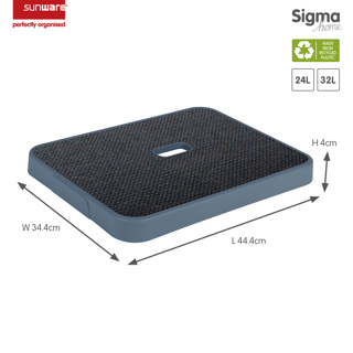 Sigma home deksel stof donkerblauw - opbergbox 24L en 32L