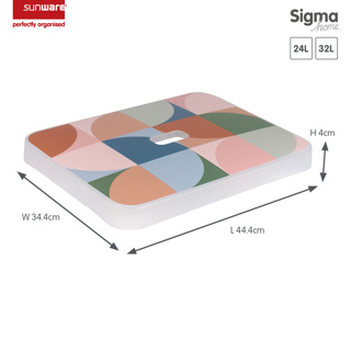 Sigma home couvercle décor terra - boîte de rangement 24L et 32L 