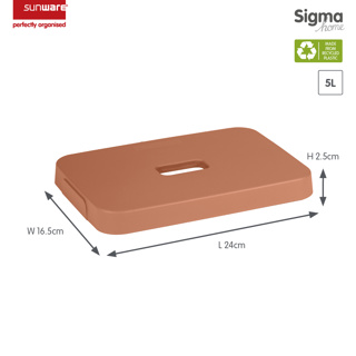 Sigma home couvercle terra - boîte de rangement 5L 