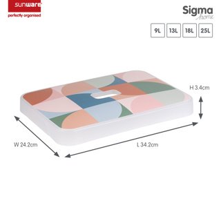 Sigma home couvercle décor terra - boîte de rangement 9L, 13L, 18L et 25L 