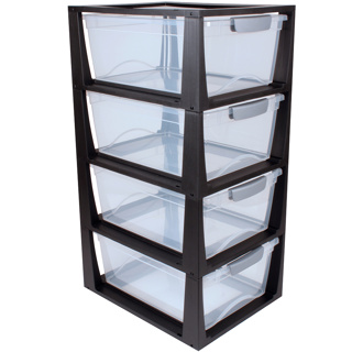 Omega drawer unit 11L transparent black