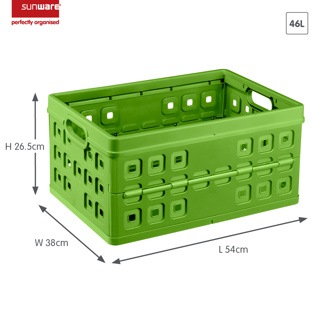 Square folding box 46L green