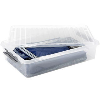 Q-line storage box 60L transparent metallic