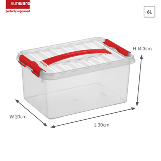 Q-line Aufbewahrungsbox 6L transparent rot