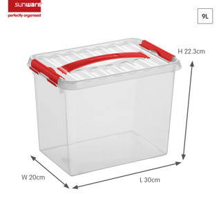 Q-line Aufbewahrungsbox 9L transparent rot