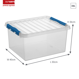 Q-line storage box 36L transparent blue