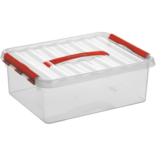 Q-line opbergbox 12L transparant rood