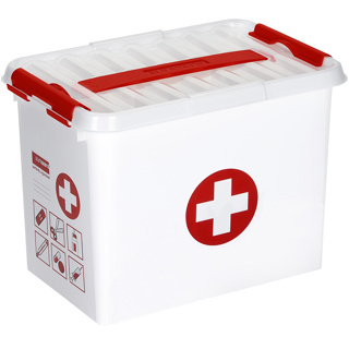 Q-line boîte de premiers secours avec insert 9L blanc rouge