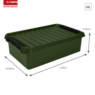 Q-line Aufbewahrungsbox recycelt 32L grün schwarz