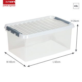 Q-line storage box 45L transparent metallic