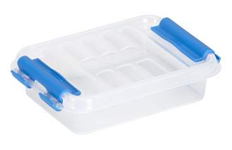 4x SUNWARE Q-Line Multi Box +1 Einsatz transparent/blau 6 Liter 30x20x14cm 