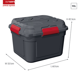 Q-line boîte de rangement étanche 90L antracite rouge