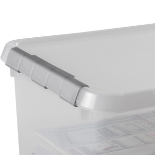 Comfortline boîte de rangement lot de 3 - 15L transparent métallique