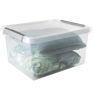 Comfort line storage box set of 3 - 36L transparent metallic