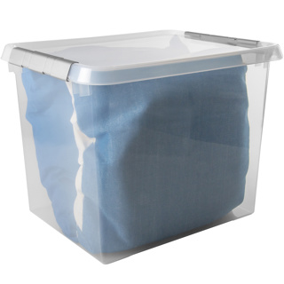 Comfort line storage box set of 3 - 52L transparent metallic
