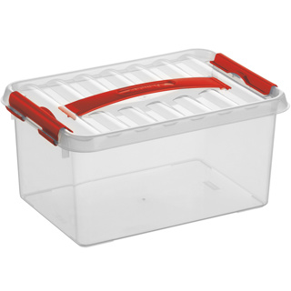 Q-line opbergbox 6L transparant rood
