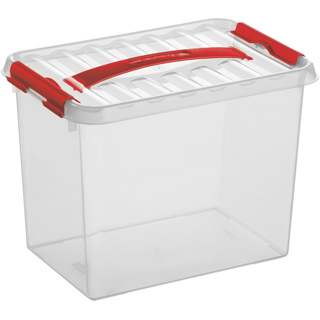 Q-line boîte de rangement 9L transparent rouge