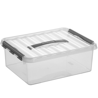 Q-line storage box 12L transparent metallic