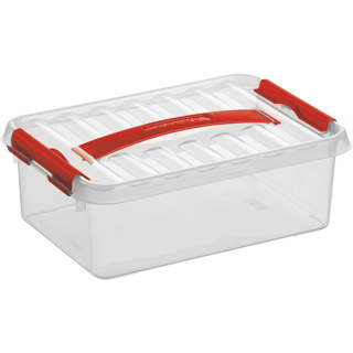 Q-line storage box 4L transparent red