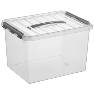 Q-line storage box 22L transparent metallic